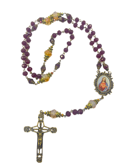 Kit Montagem Sagrado Coração de Jesus 8mm Ouro Velho