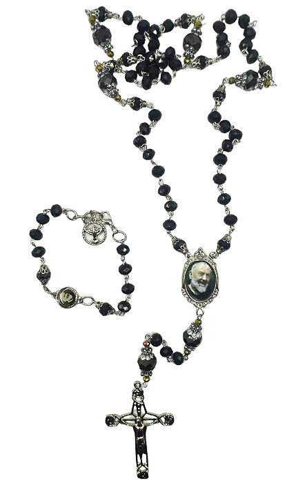 Kit Montagem Padre Pio 8mm Niquelado com Pulseira