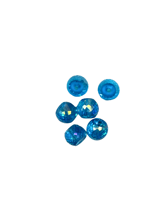 Cristal Bola achatado azul claro 10 mm (6pç)