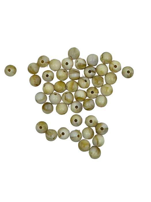 Conta acrilica bege mesclada 8 mm (60und)