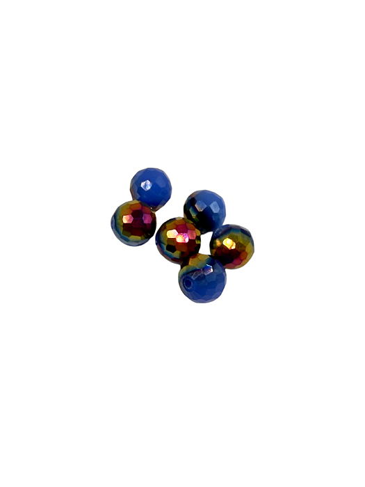 Cristal bola Azul porcelana irizado 10 mm (6 unidades )