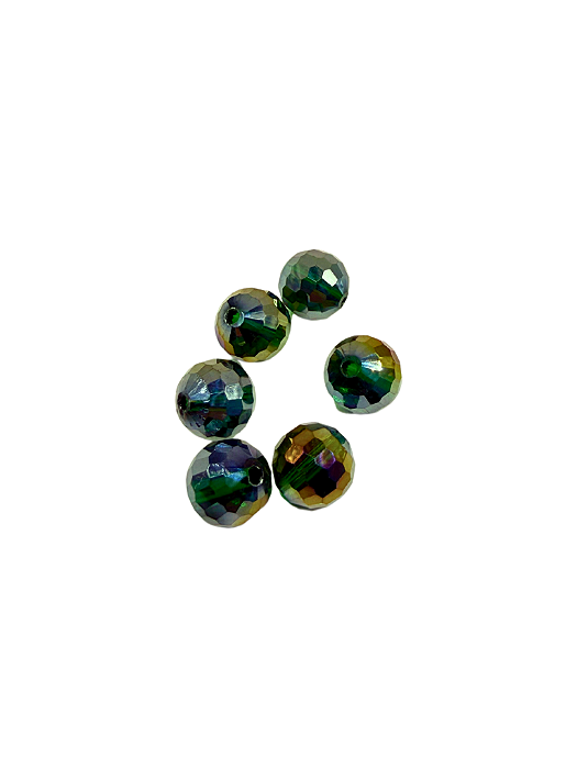 Cristal bola Verde floresta 10 mm (6und)