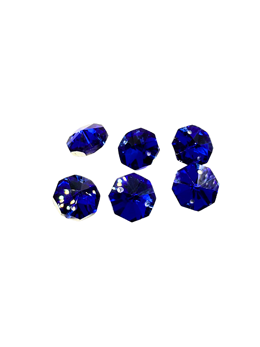 Castanha de vidro azul bic 12 mm (6pçs)