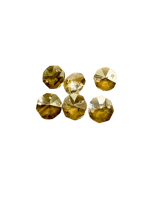 Castanha de vidro champagne 12 mm (6pçs)