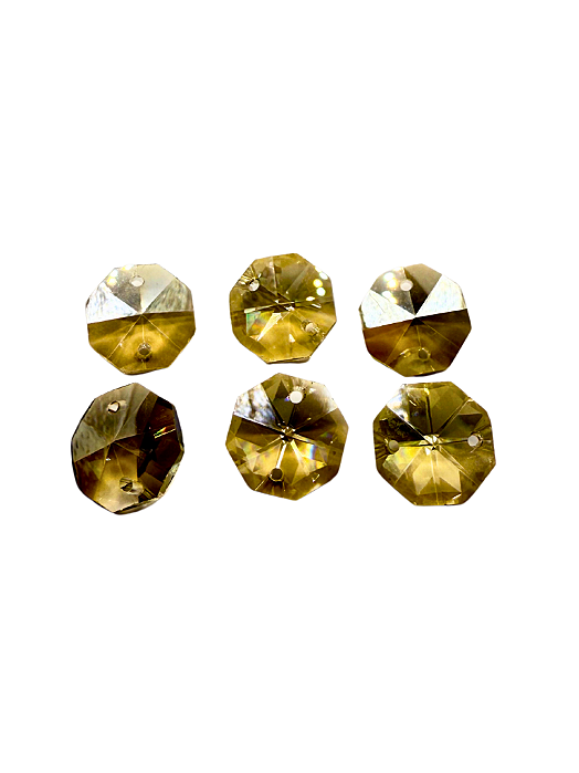 Castanha de vidro champagne 16 mm (6pçs)