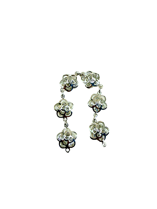 Flor Especial Niquelado com Transparente 6 Unid