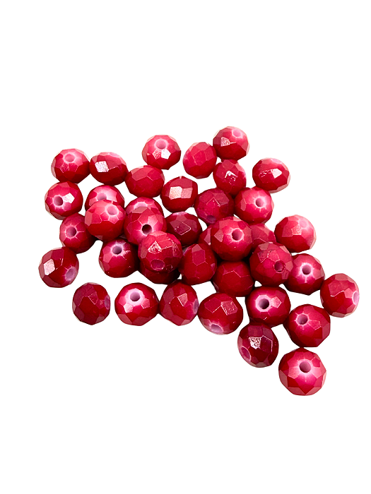 Cristal Facetado Cereja 8mm 60 Unid