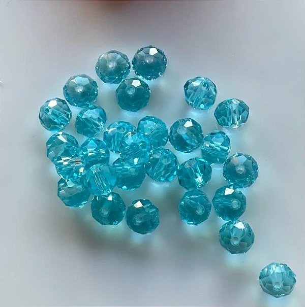 Cristal facetado Azul transparente 8 mm