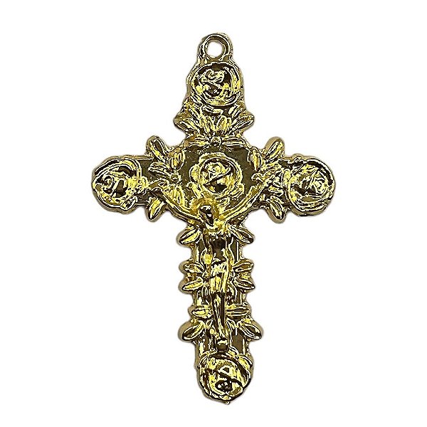 Cruz de Rosas média Dourada