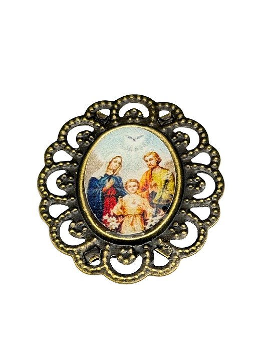 Entremeio / medalha Vintage ouro velho Sagrada familia