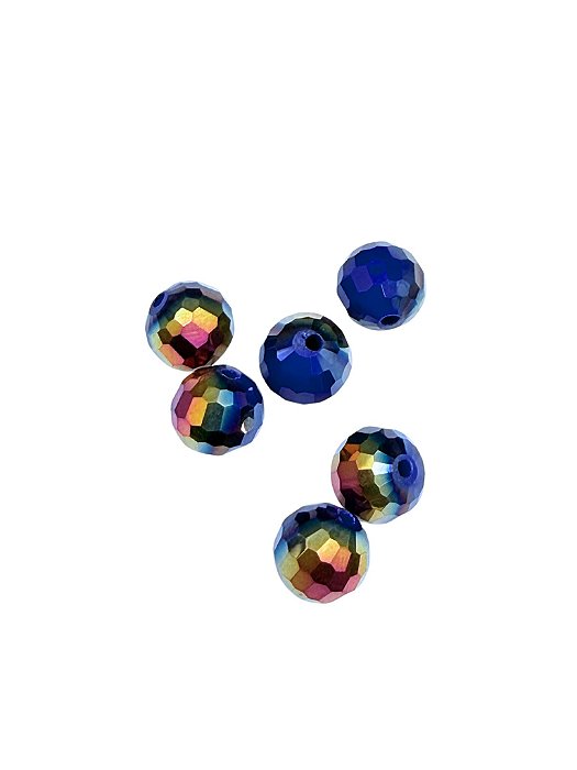 Cristal bola Azul bic leitoso 10 mm (6und)