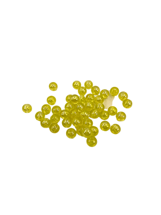 240 Contas Acrílica Amarela Cintilante 8mm