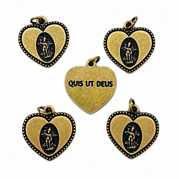 5 Medalhas Coração São Miguel Ouro Velho