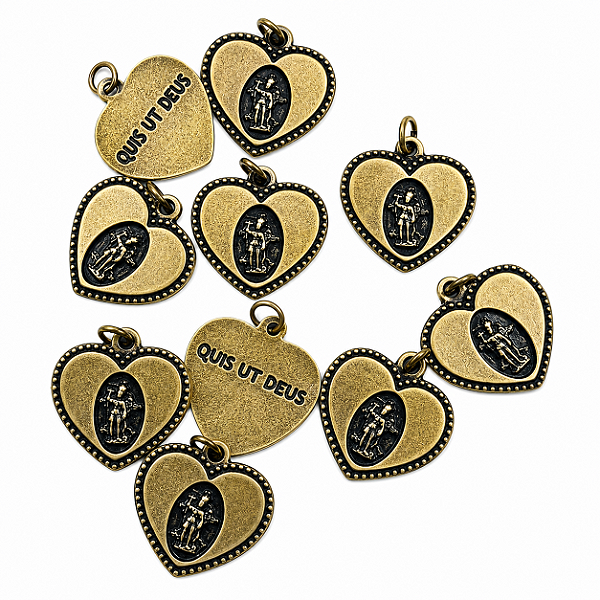 10 Medalhas Coração São Miguel Ouro Velho
