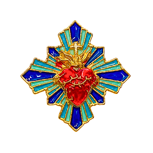 Broche Sagrado Coração de Jesus Dourado