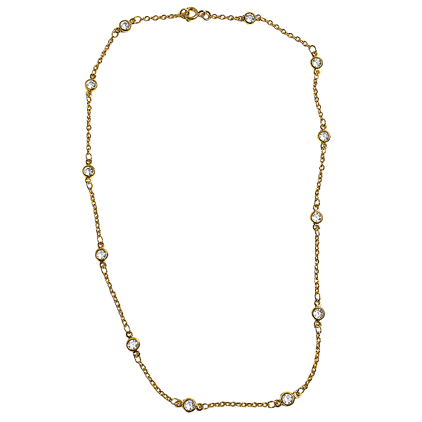 Colar Ponto Luz Dourado Folhado 5 Milessimos