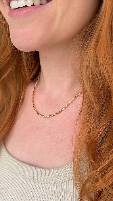 Choker Corrente 2mm Folheado