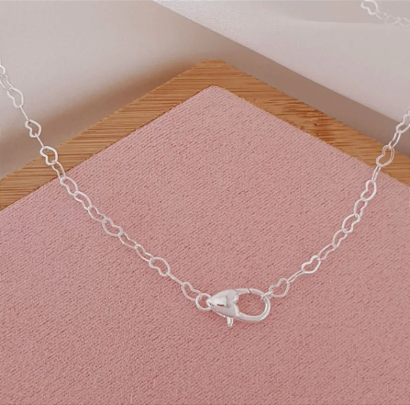 Choker Fecho Coração Folheado