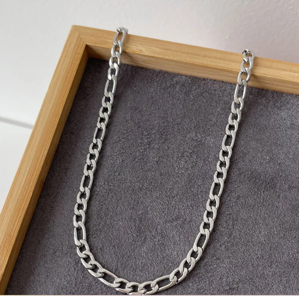 Colar Masculino Aço 2x1 4mm - 60cm