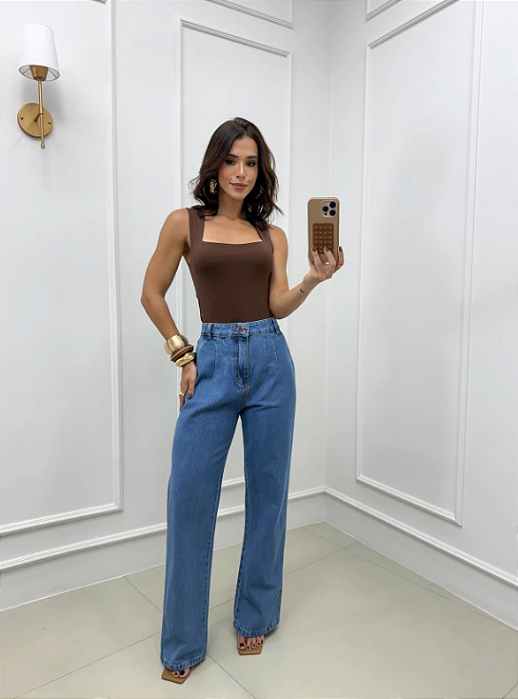 Calça Wide Leg Slim