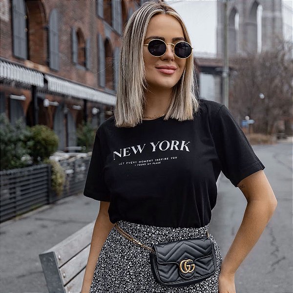 T-SHIRT ESTONADA NYC INSPIRE PRETO