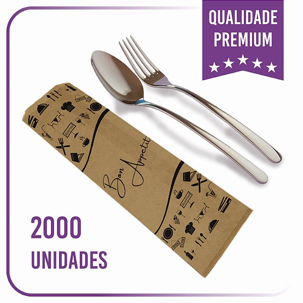 Saco Para Talher - Papel Kraft Pardo - 2000 Unidades