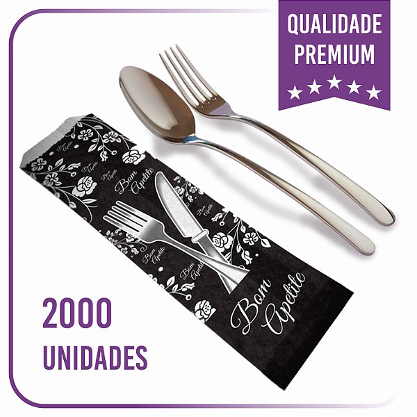 Saco Para Talher - Papel Kraft Branco - 2000 Unidades