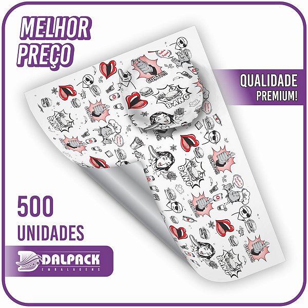Papel Acoplado - Térmico POPART Fast Food - (500 Unidades)
