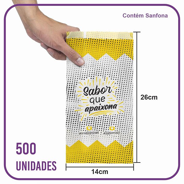 Saco Multiuso (M) VIAGEM2 - Sabor que Apaixona - Papel Antigordura - (500 Unidades)