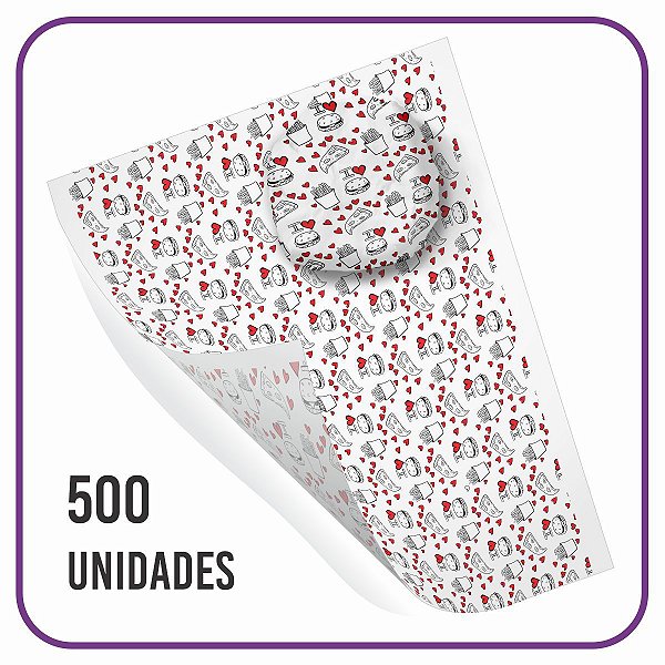 Papel Acoplado - I Love FastFood - (500 Unidades)