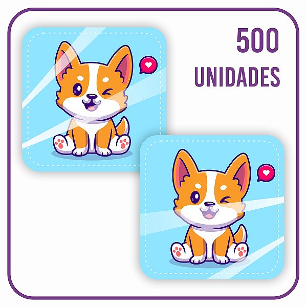 Etiqueta Adesiva Quadrada - Raposa 003 - 500 unidades