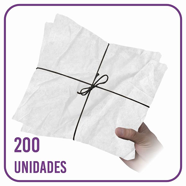 Papel Seda Premium Liso Branco 05 - 60x40cm 200 folhas