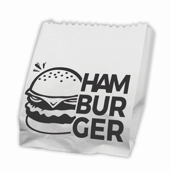 Saco Kraft Ham-Bur-Ger Preto (P) - (500 Unidades)