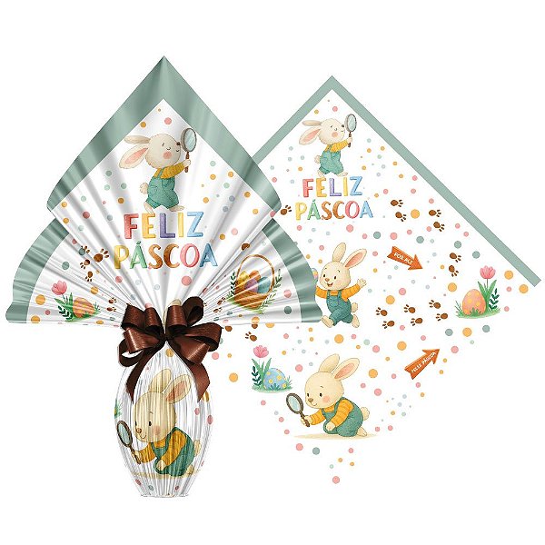 Embalagem Ovo De Páscoa 39x39cm Pratic Caça Aos Ovos - (25 Unidades)