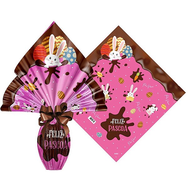 Embalagem Ovo De Páscoa 39x39cm Pratic Chocolatier Rosa - (25 Unidades)
