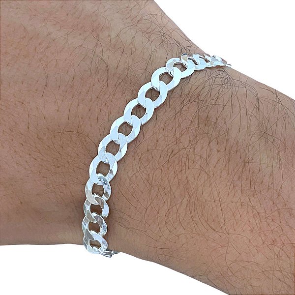 Pulseira 7mm Grumet Prata 925 Masculina