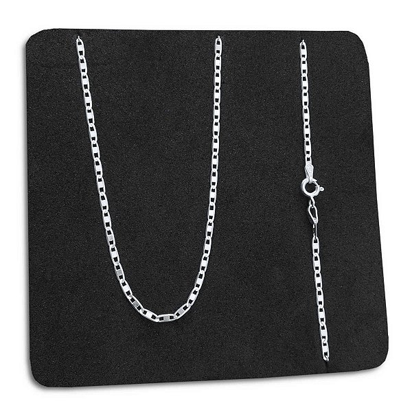 Corrente Piastrine 2mm de Prata 925 Legítima Maciça Italiana Original 60cm & 70cm