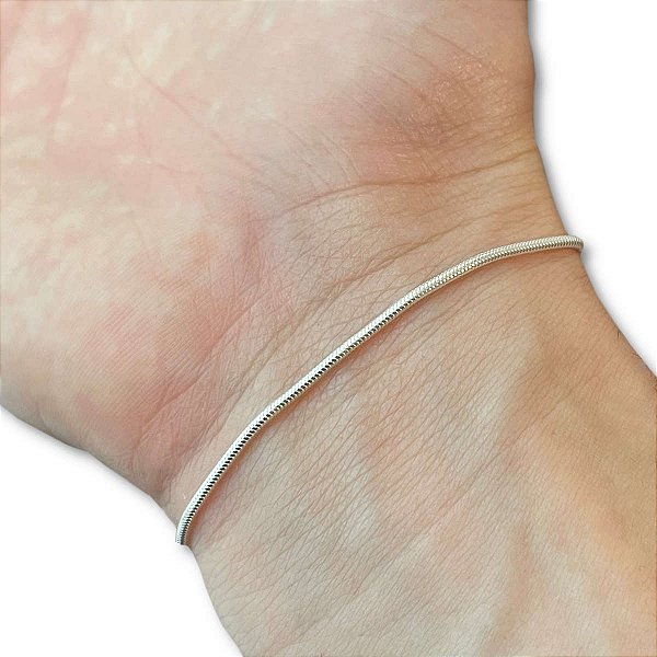 Pulseira Feminina Rabo Rato Prata 925 Legítima Maciça Fina