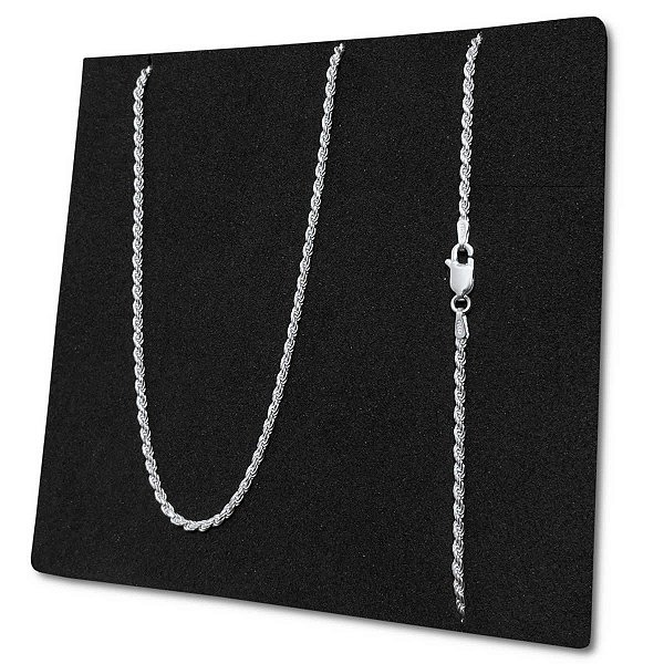 Corrente Cordão Baiano 2mm Prata 925 Original Maciça Unissex