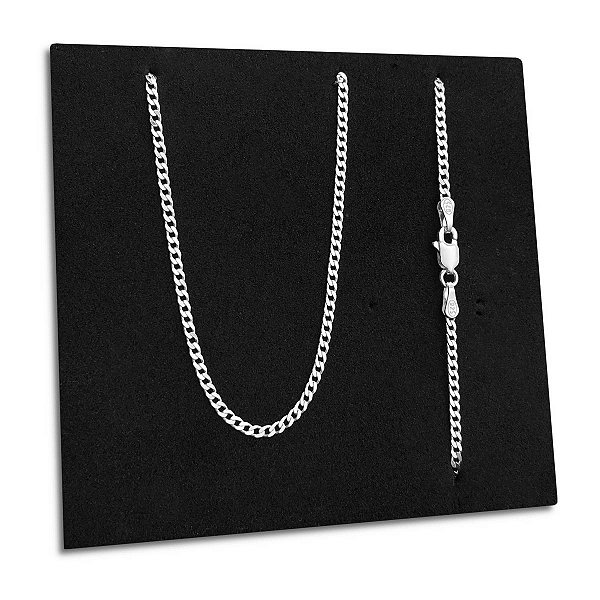Corrente Grumet Fina 1,9mm 60cm Prata 925 Legítima Original