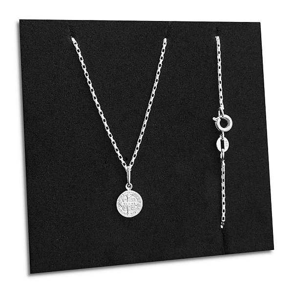 Colar Feminino Pingente São Bento Prata 925 Maciça Original