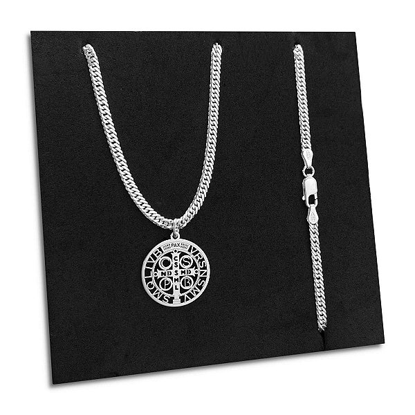 Corrente Masculina Grumet Dupla São Bento Prata 925 Original