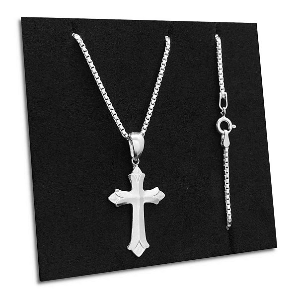 Colar Pingente Crucifixo Prata 925 Legítima Maciça Original