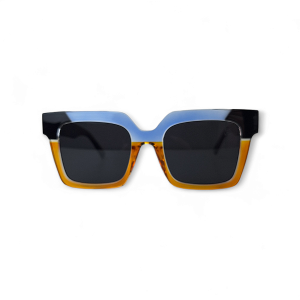 Óculos De Sol Quadrado Azul/Amarelo