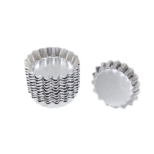 Forminha Torta Maça Nº1  Fixa Crespa Aluminio  Com 12 Unidade