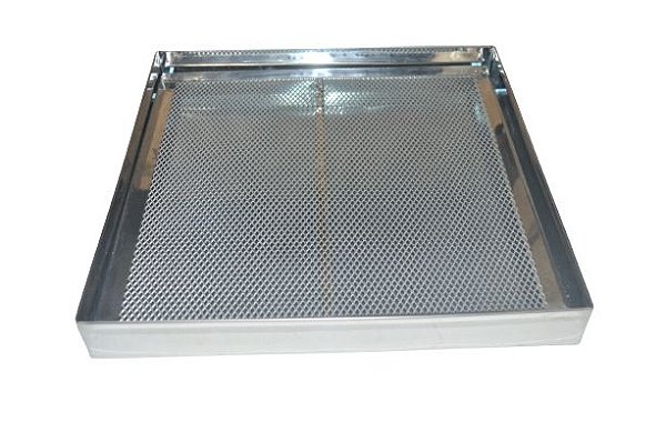 Bandeja Inox com Tela Perfurada 40 x 40 x 5