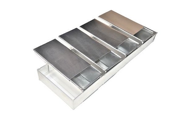 Conjunto Forma Pão 22 x 10 x 9  com tampa Aluminio