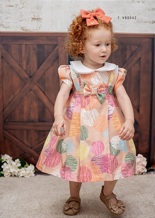 Vestido Bebê Bolas Rabiscadas