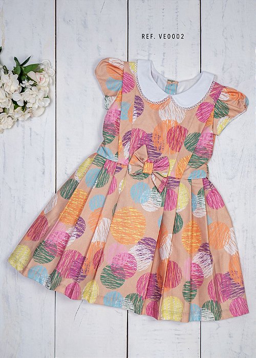 Vestido Infantil Bolas Rabiscadas