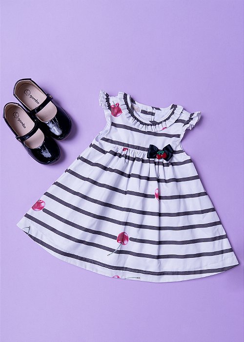 Vestido Bebê Cerejas
